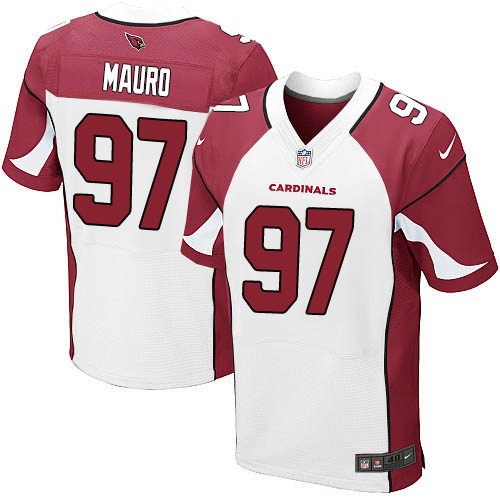Men's Elite Josh Mauro Nike Jersey White Road - #97 NFL Arizona Cardinals